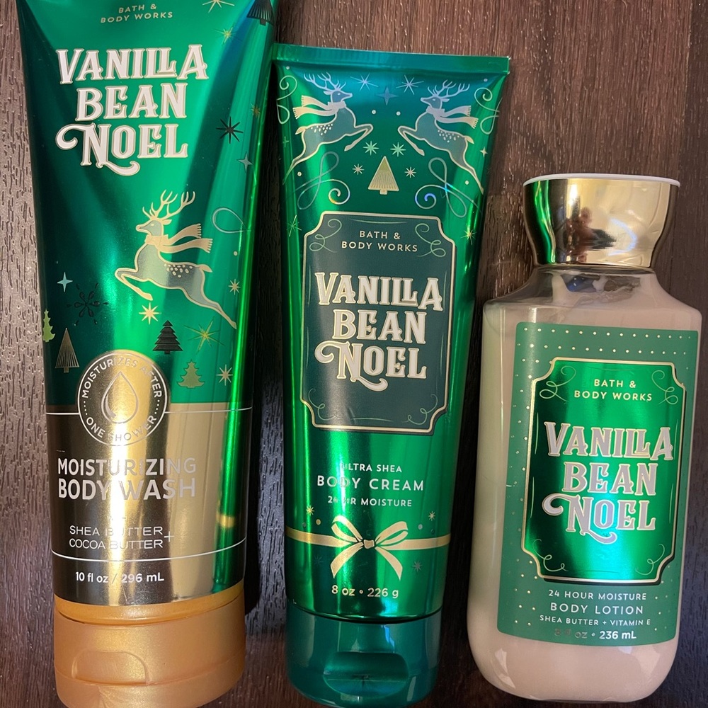 Bath and body works, vanilla bean noel trio.